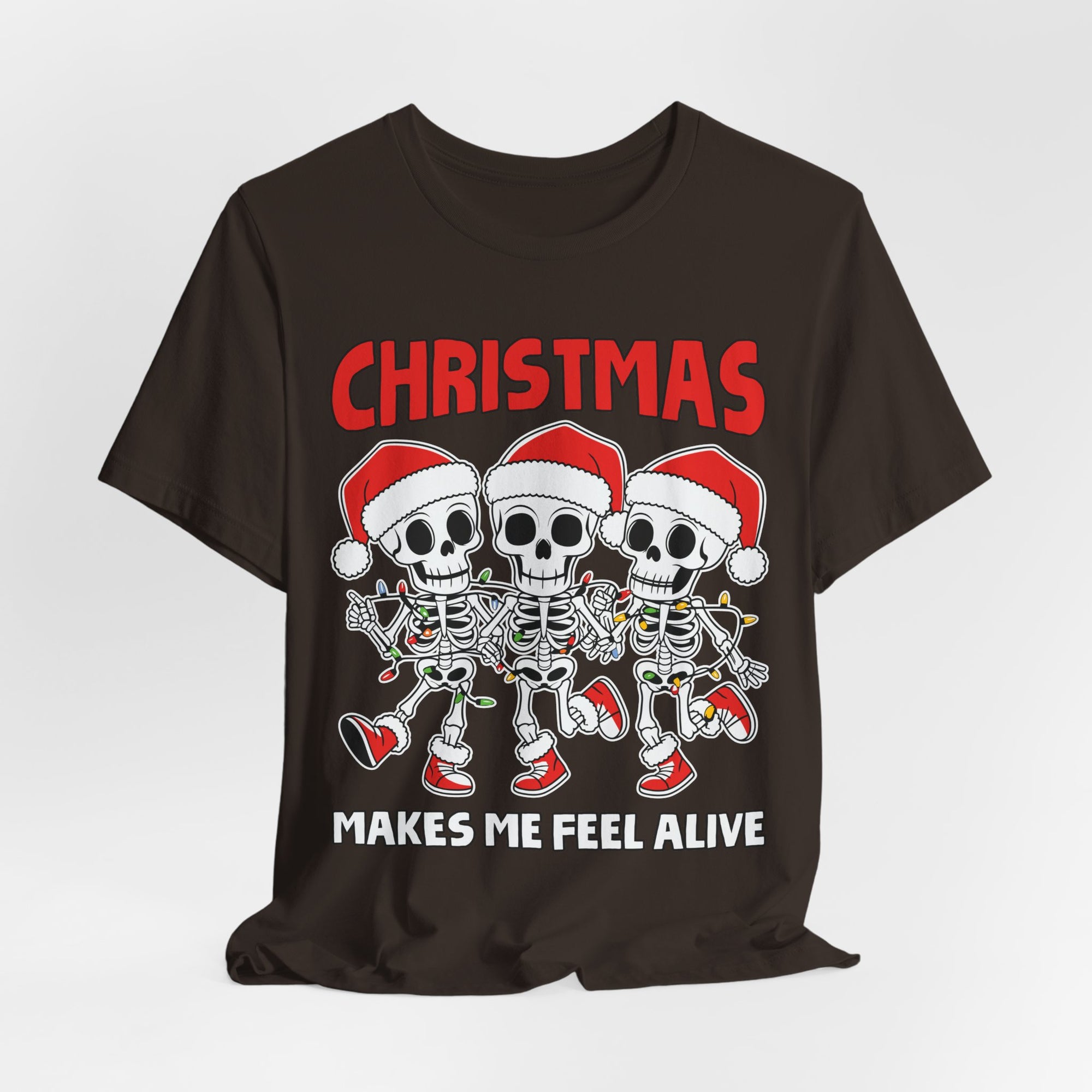 Skeleton Christmas Tee, Holiday Shirt, Unisex Christmas T-Shirt, Fun Winter Apparel, Party Outfit.