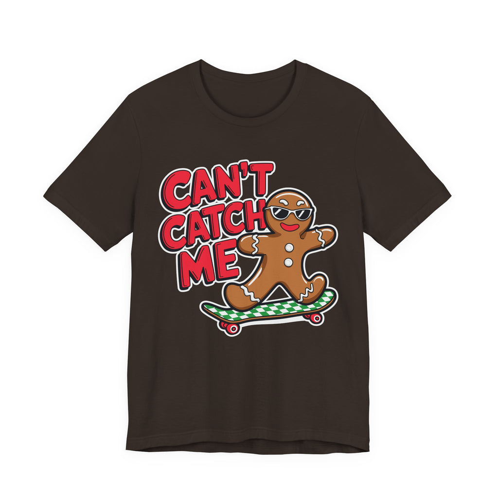 Gingerbread Skateboard Tee, Funny Holiday T-Shirt, Unisex Christmas Gift