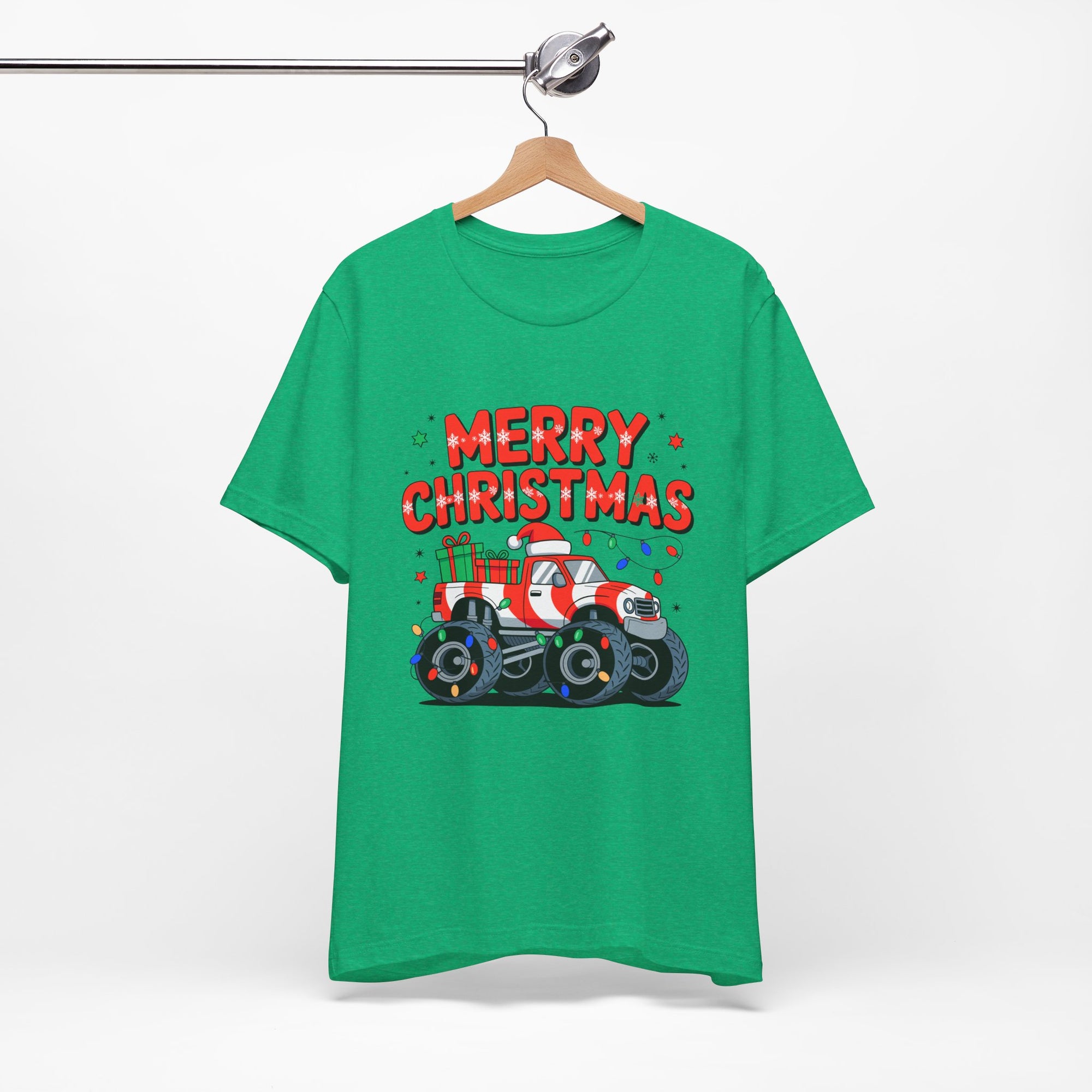 Merry Christmas Monster Truck  Festive Holiday Graphic Shirt