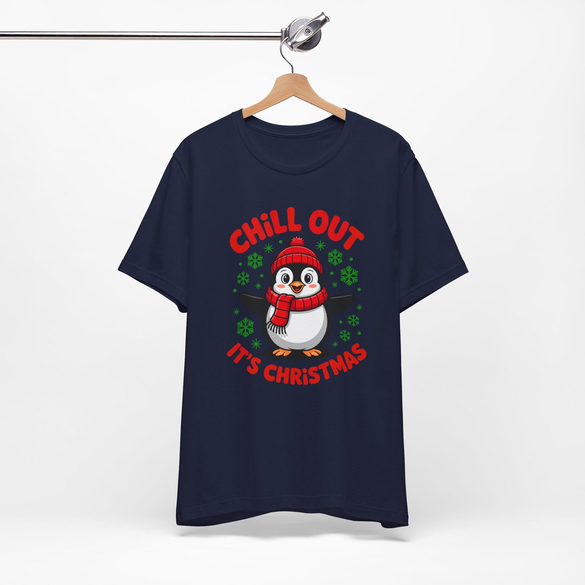 Christmas Penguin Tee | Chill Out It's Christmas, Unisex Holiday Shirt, Winter Apparel, Festive Gift, Cozy Christmas Tee