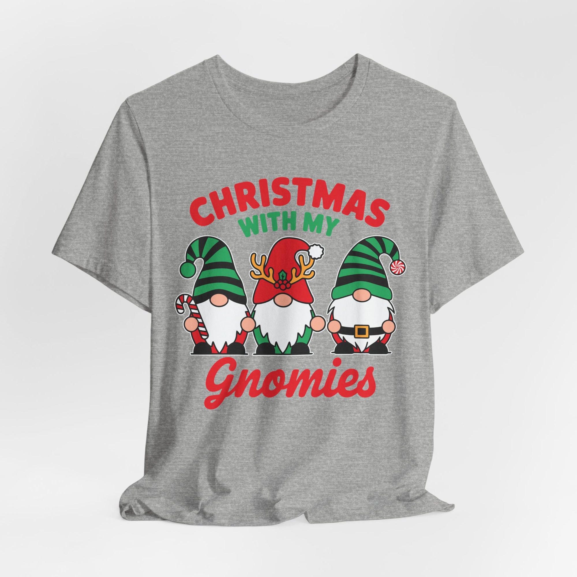 Christmas with My Gnomies Unisex Tee, Holiday Shirt, Christmas Gift, Gnome Tee, Festive Apparel, Cute Christmas T-Shirt