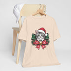 Festive Cat Christmas Tee, Cat Lover Gift, Holiday Shirt, Unisex T-Shirt