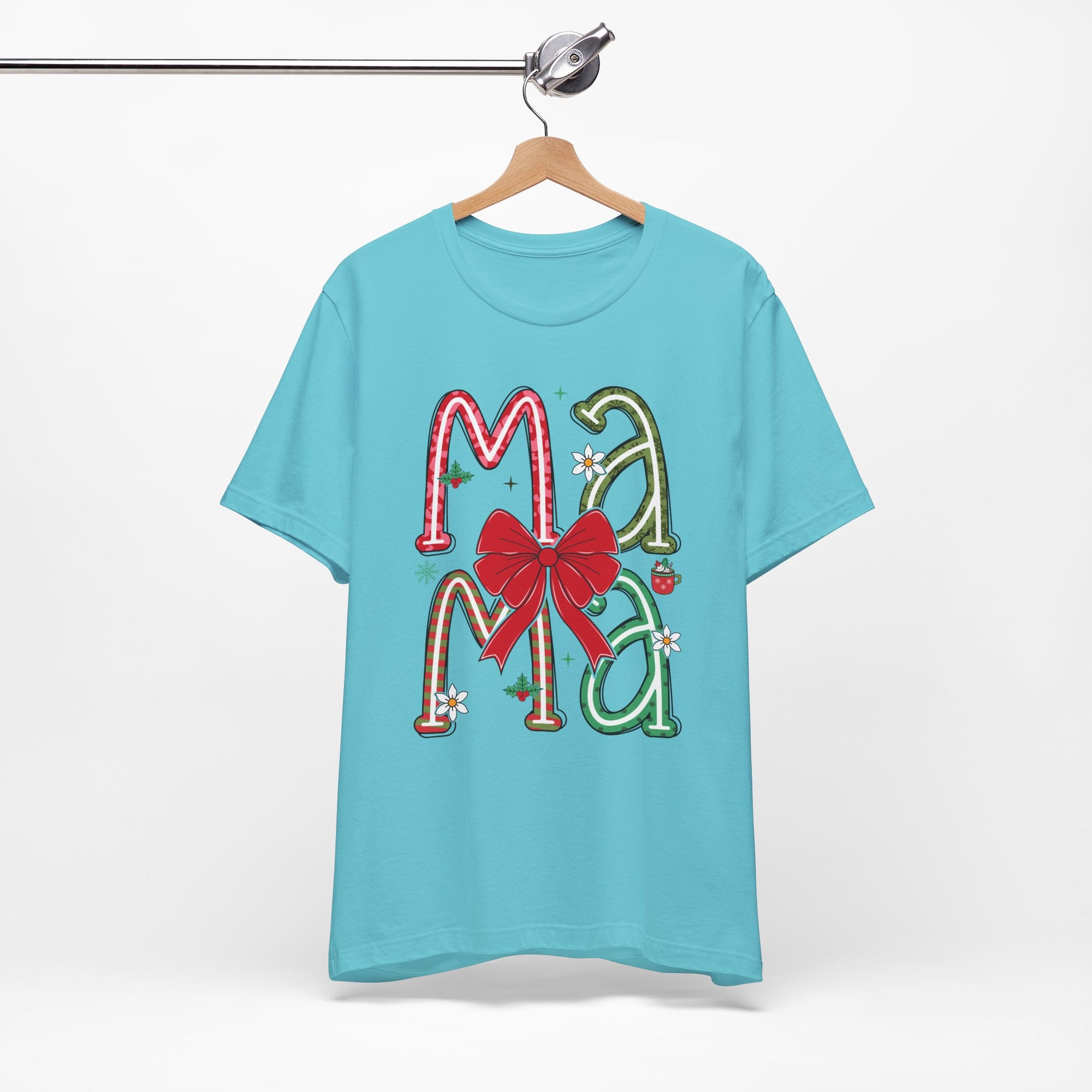 Festive Mama Tee - Holiday T-Shirt, Christmas Gift, Family Gathering, Casual Wear, Mom Shirt