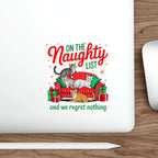 Festive Cat Die-Cut Stickers, Holiday Decor