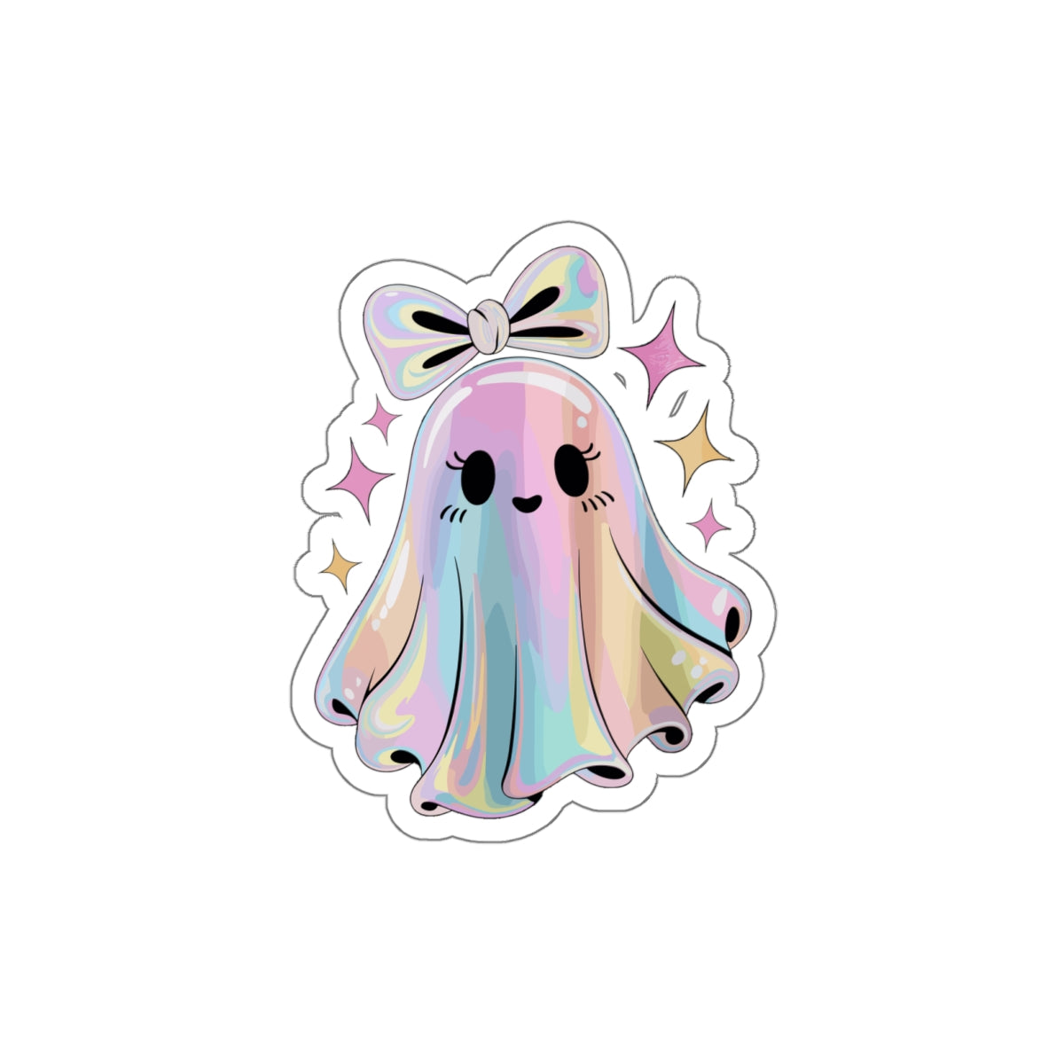 Cute Rainbow Ghost Stickers – Kawaii Halloween Fun Decor