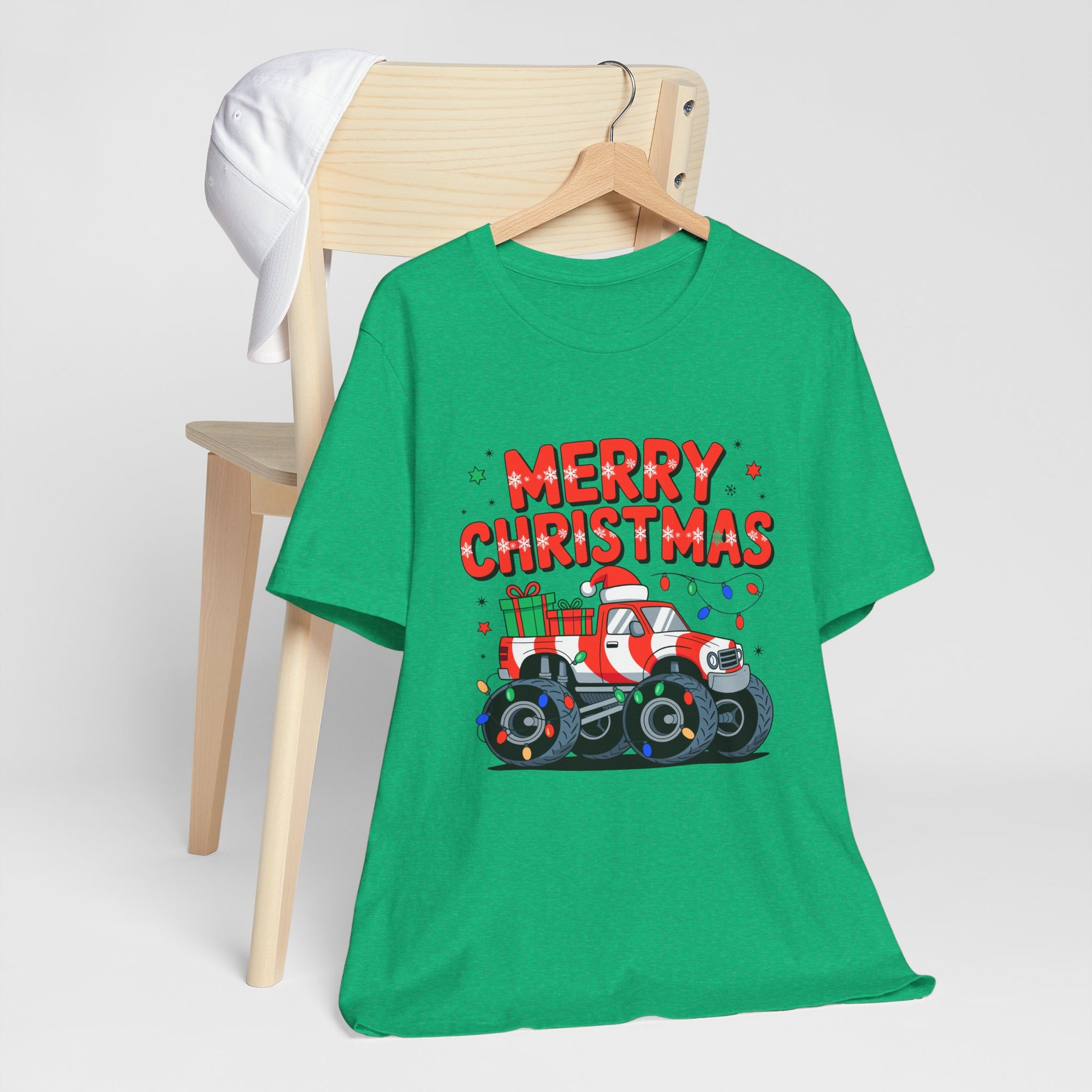 Merry Christmas Monster Truck  Festive Holiday Graphic Shirt
