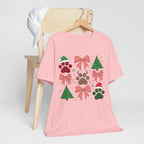 Festive Pet Lover Tee - Christmas Celebration Shirt, Holiday Gift for Dog Owners, Cute Winter Apparel, Paw Print T-Shirt, Unisex