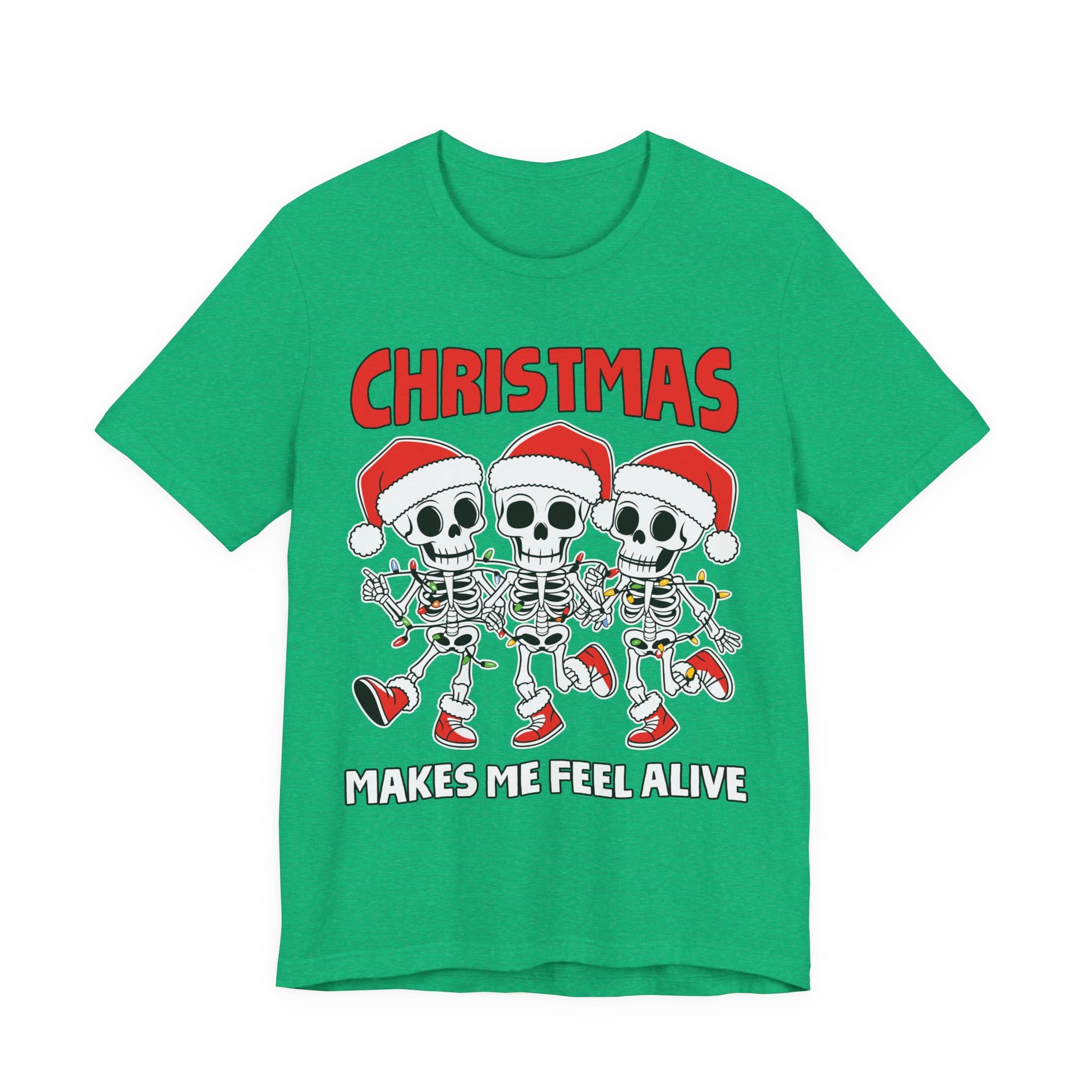 Skeleton Christmas Tee, Holiday Shirt, Unisex Christmas T-Shirt, Fun Winter Apparel, Party Outfit.