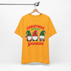 Christmas with My Gnomies Unisex Tee, Holiday Shirt, Christmas Gift, Gnome Tee, Festive Apparel, Cute Christmas T-Shirt
