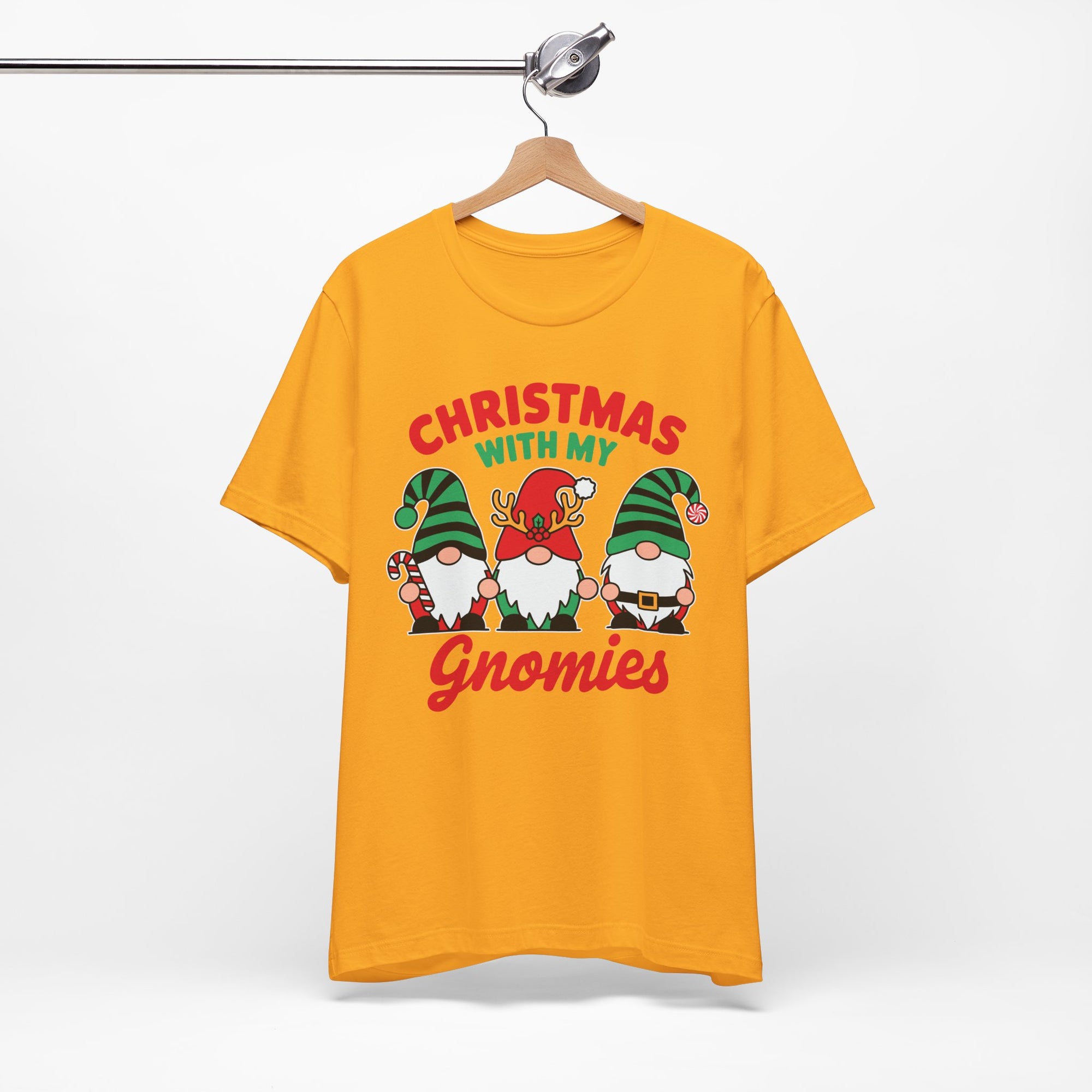 Christmas with My Gnomies Unisex Tee, Holiday Shirt, Christmas Gift, Gnome Tee, Festive Apparel, Cute Christmas T-Shirt