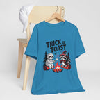 Graphic Tee for Outdoor Lovers - Trick or Toast Sloth & Raccoon, Perfect Fall Gift
