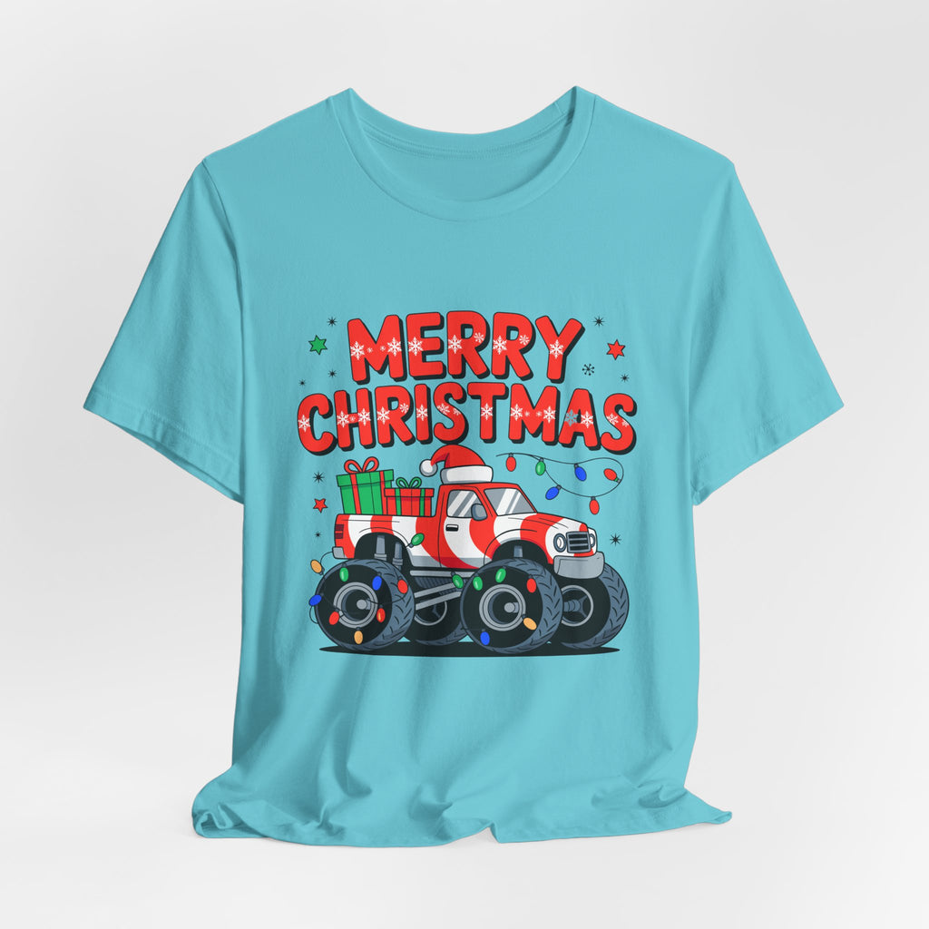 Merry Christmas Monster Truck  Festive Holiday Graphic Shirt