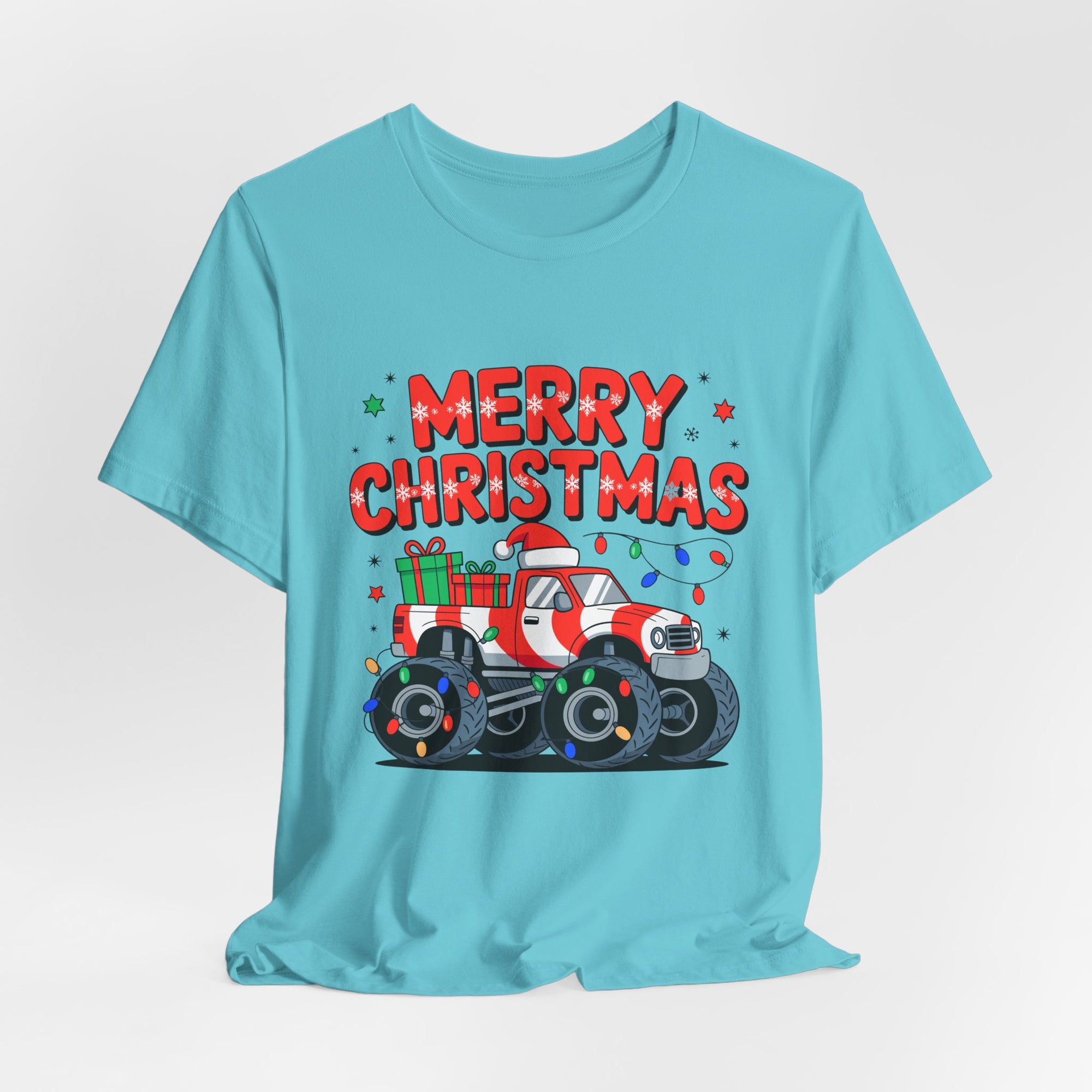 Merry Christmas Monster Truck  Festive Holiday Graphic Shirt