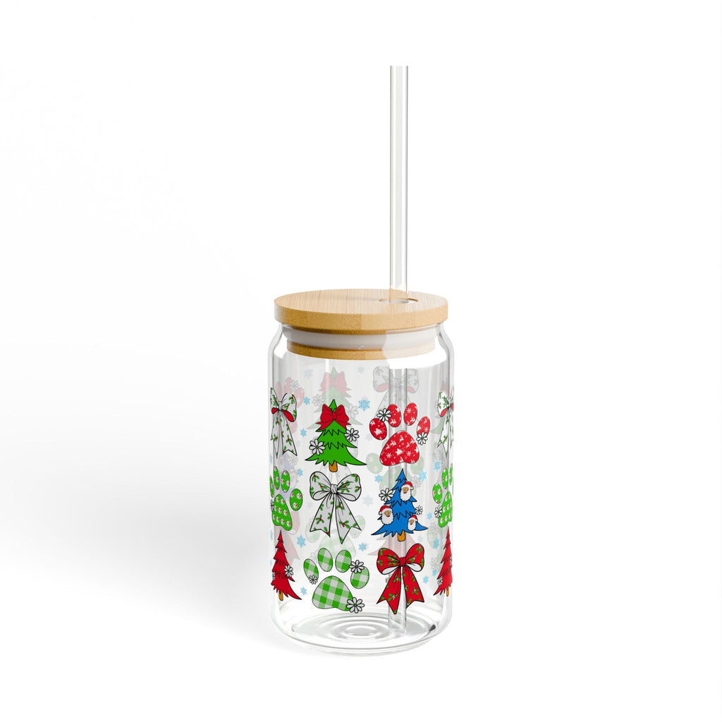 Festive Sipper Glass, Holiday Drinkware, Christmas Gifts, Eco-Friendly