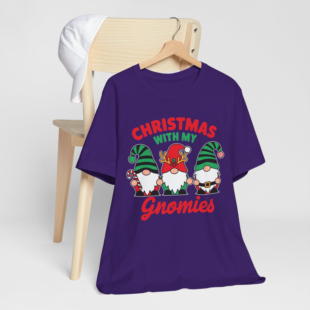 Christmas with My Gnomies Unisex Tee, Holiday Shirt, Christmas Gift, Gnome Tee, Festive Apparel, Cute Christmas T-Shirt