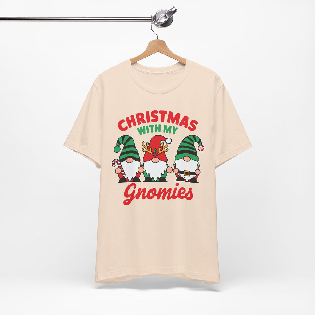 Christmas with My Gnomies Unisex Tee, Holiday Shirt, Christmas Gift, Gnome Tee, Festive Apparel, Cute Christmas T-Shirt