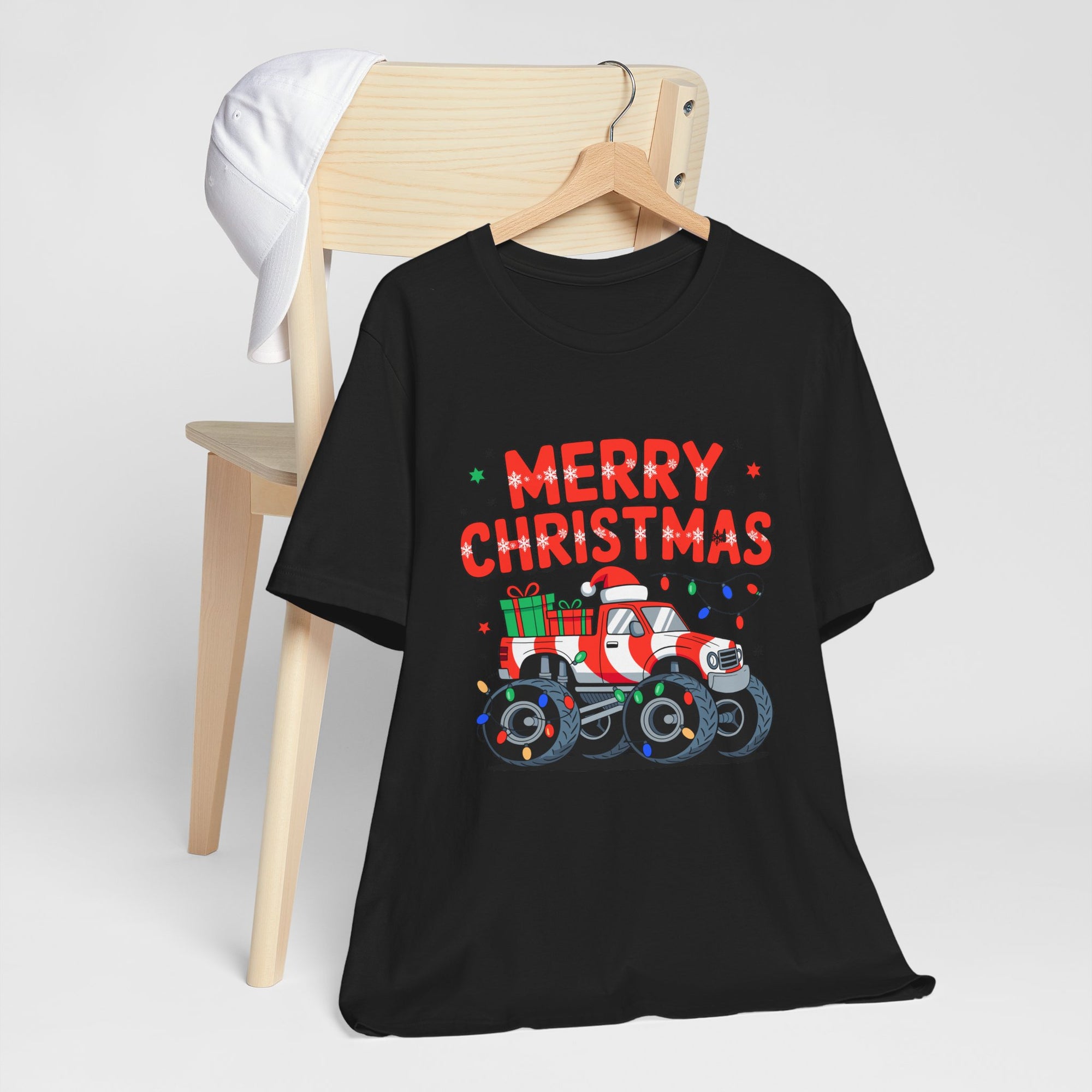 Merry Christmas Monster Truck  Festive Holiday Graphic Shirt