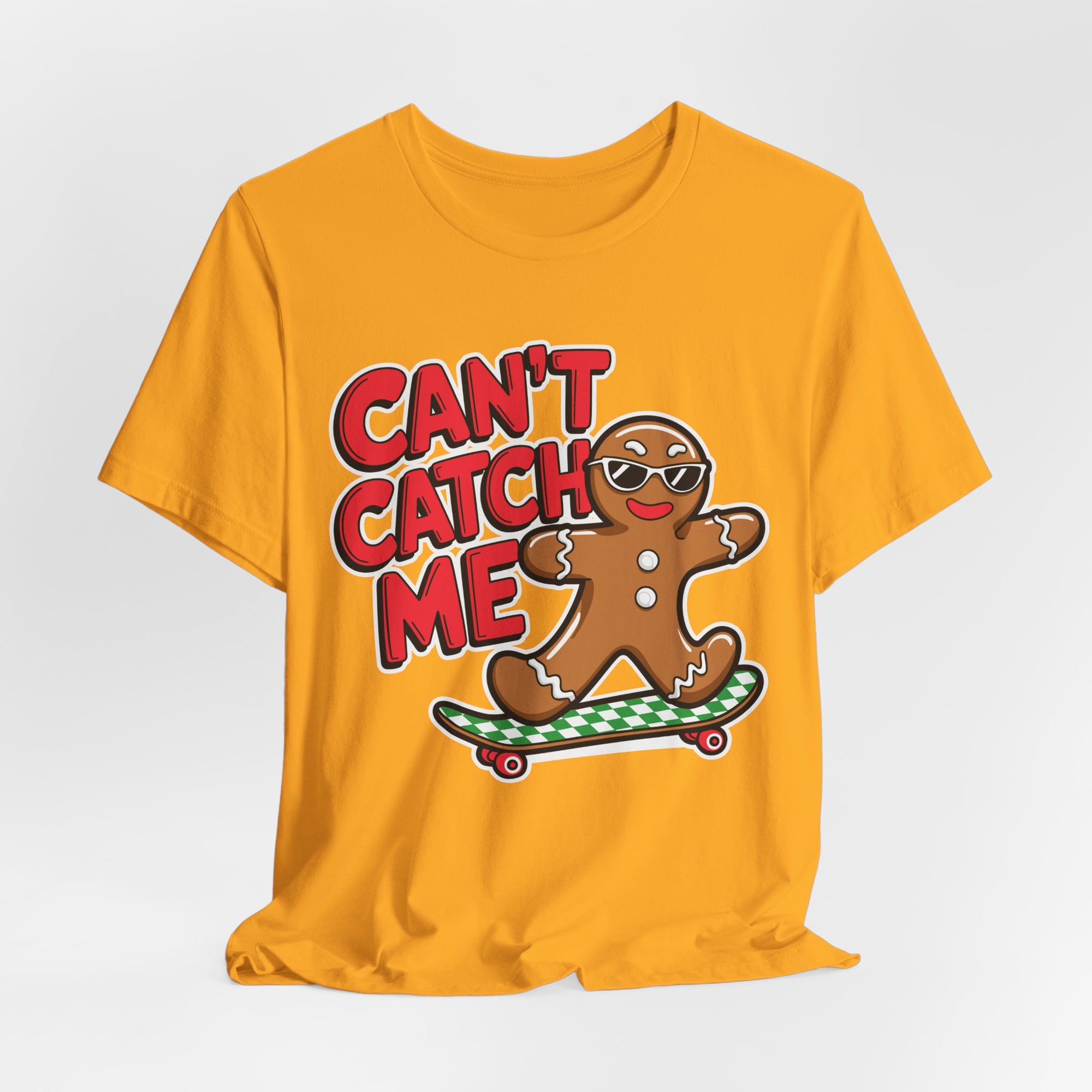 Gingerbread Skateboard Tee, Funny Holiday T-Shirt, Unisex Christmas Gift