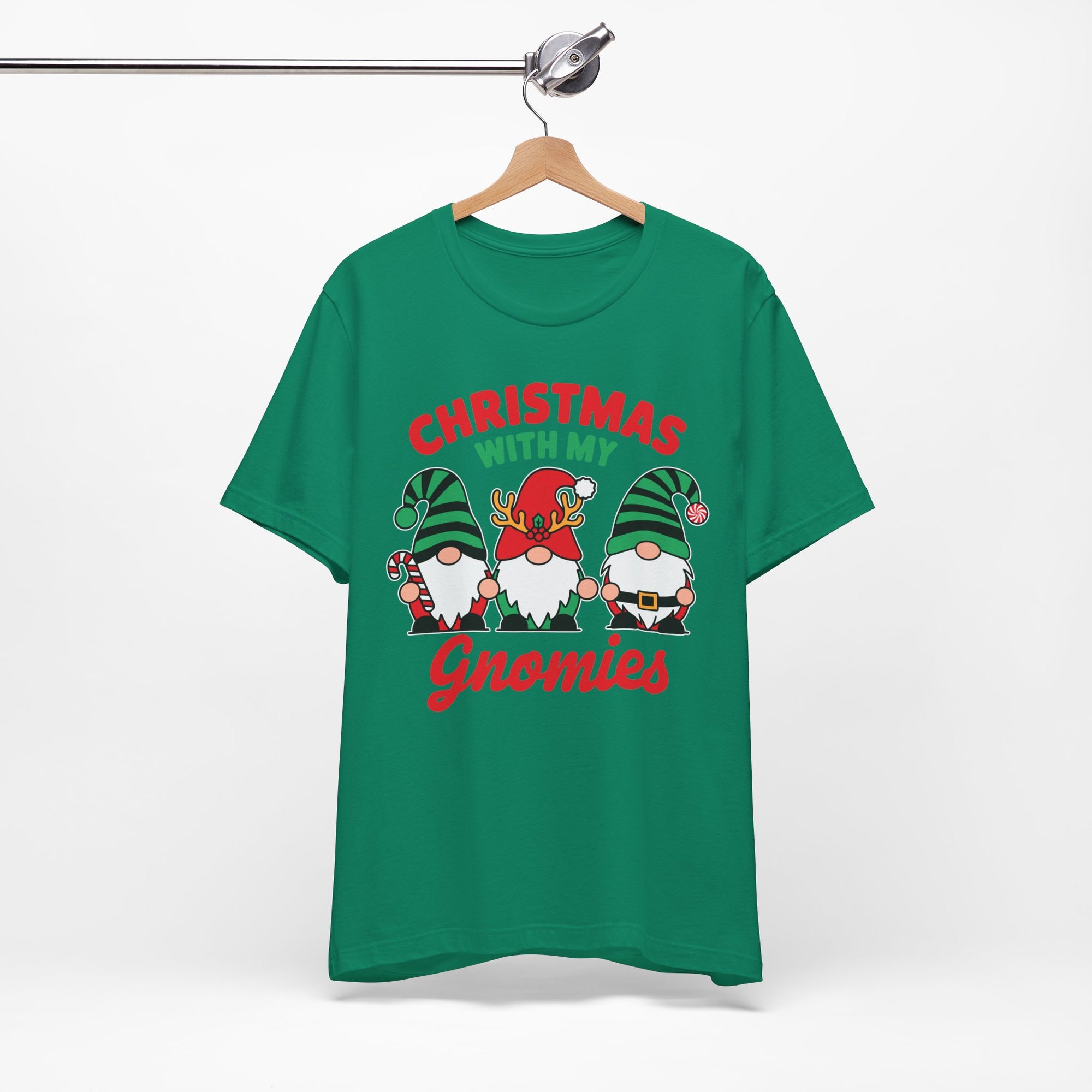 Christmas with My Gnomies Unisex Tee, Holiday Shirt, Christmas Gift, Gnome Tee, Festive Apparel, Cute Christmas T-Shirt