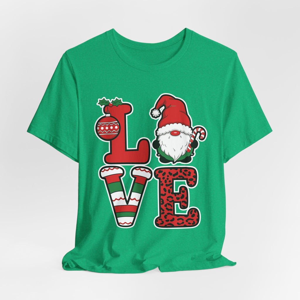 Christmas LOVE T-Shirt / Santa Gnome Holiday Graphic Tee