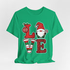 Christmas LOVE T-Shirt / Santa Gnome Holiday Graphic Tee