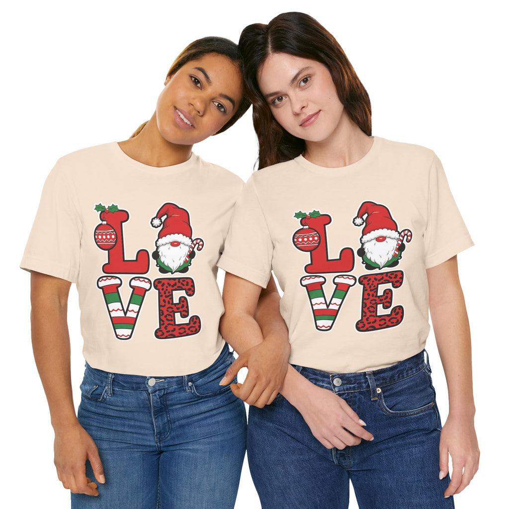 Christmas LOVE T-Shirt / Santa Gnome Holiday Graphic Tee