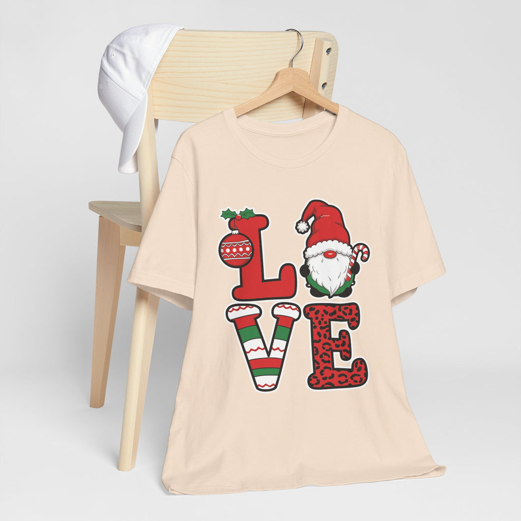 Christmas LOVE T-Shirt / Santa Gnome Holiday Graphic Tee