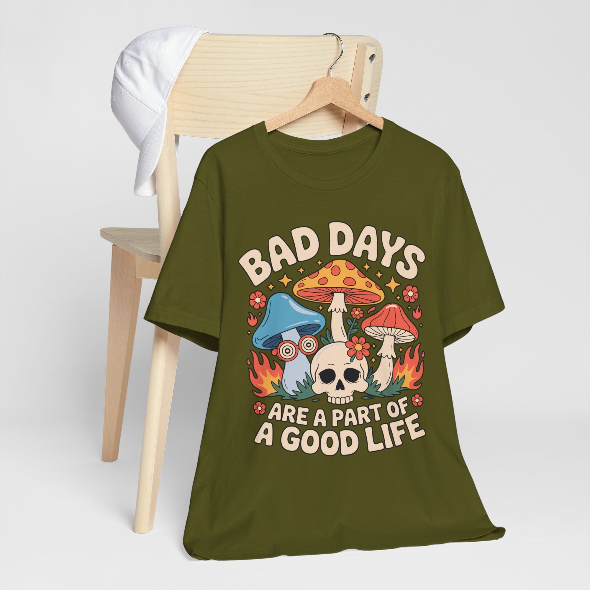 Bad Days Are a Part of a Good Life Retro Mushroom Tee