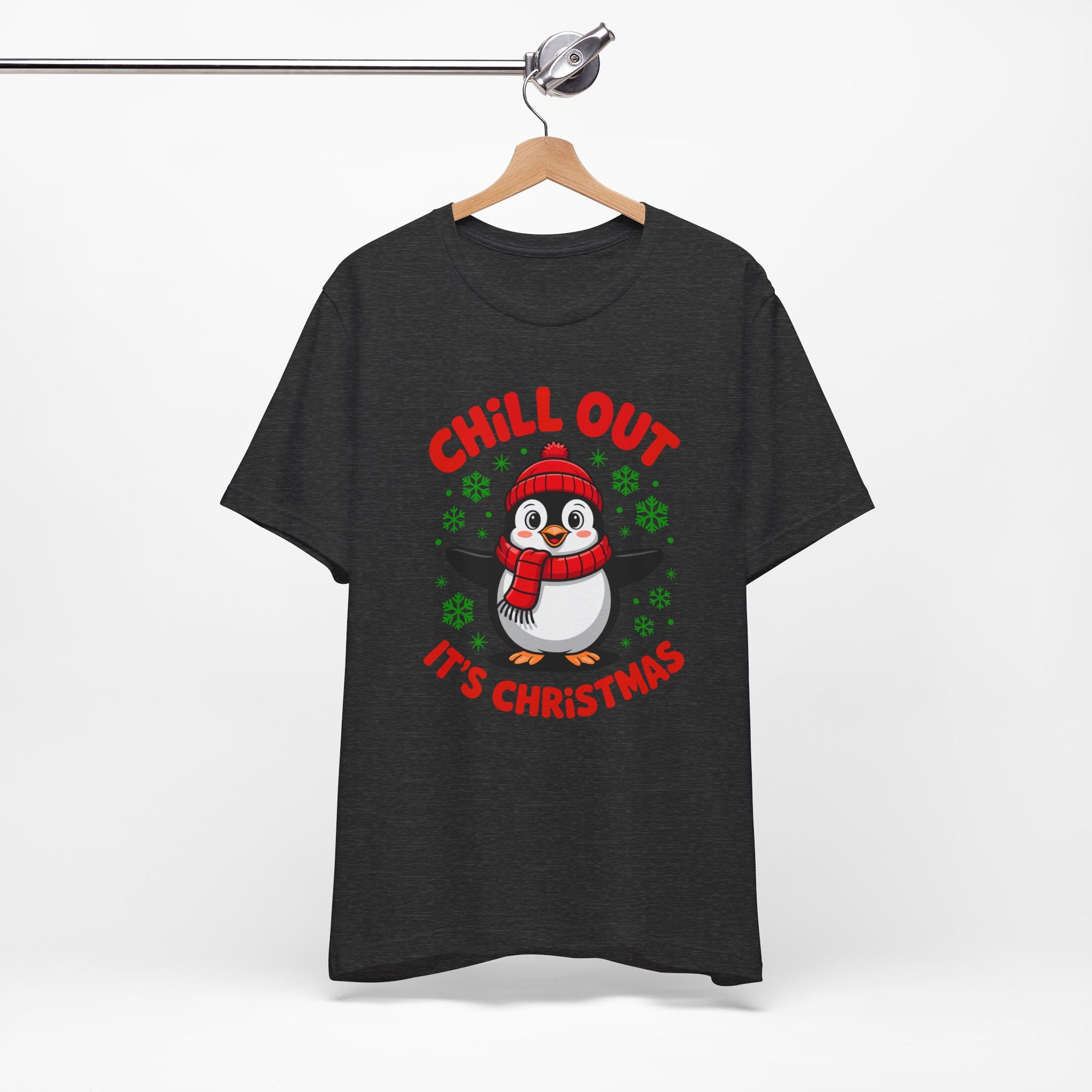Christmas Penguin Tee | Chill Out It's Christmas, Unisex Holiday Shirt, Winter Apparel, Festive Gift, Cozy Christmas Tee