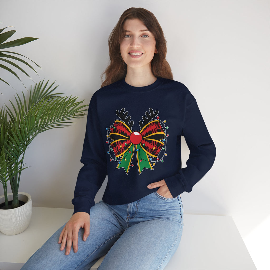 Holiday Reindeer Bow Sweatshirt