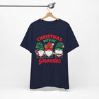 Christmas with My Gnomies Unisex Tee, Holiday Shirt, Christmas Gift, Gnome Tee, Festive Apparel, Cute Christmas T-Shirt