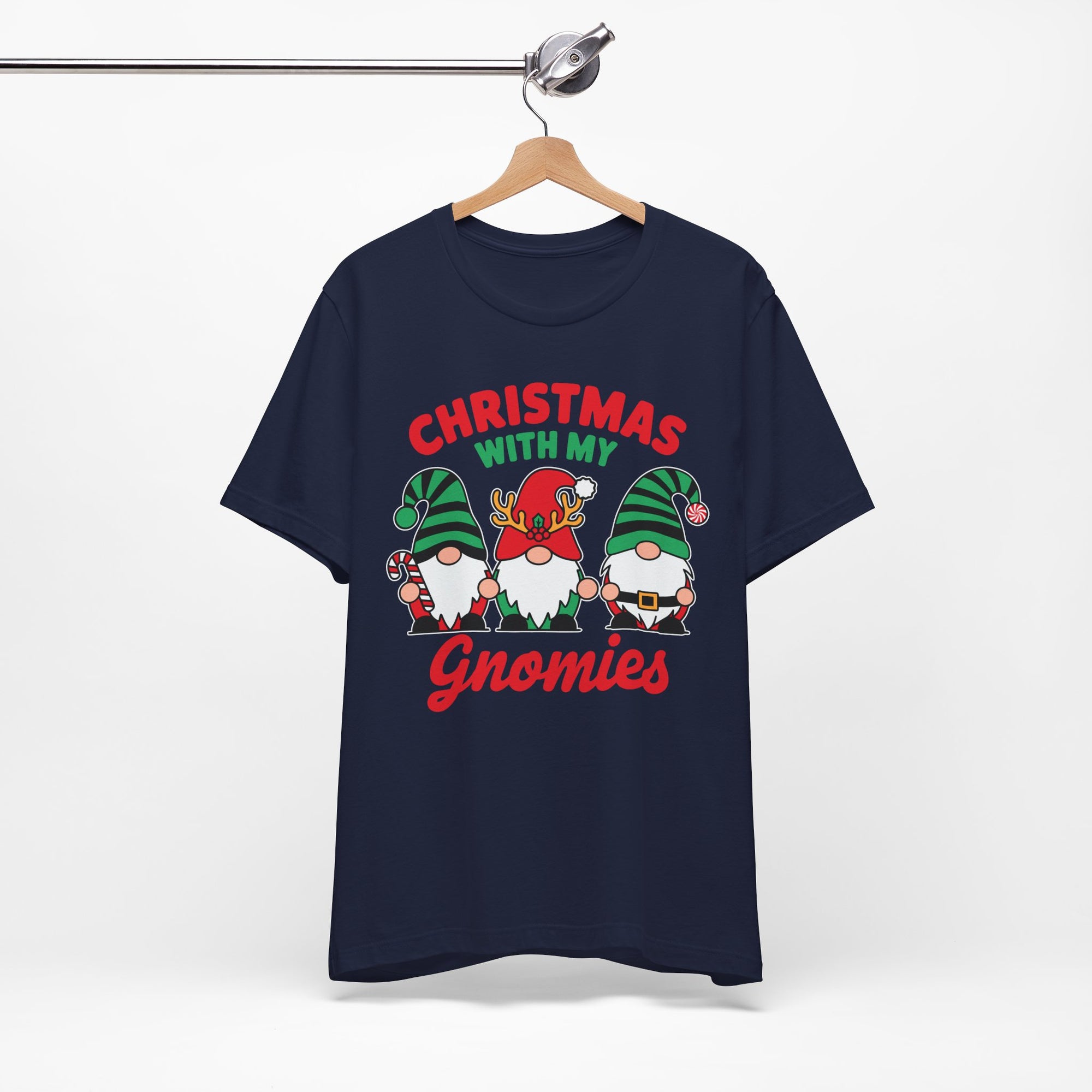 Christmas with My Gnomies Unisex Tee, Holiday Shirt, Christmas Gift, Gnome Tee, Festive Apparel, Cute Christmas T-Shirt