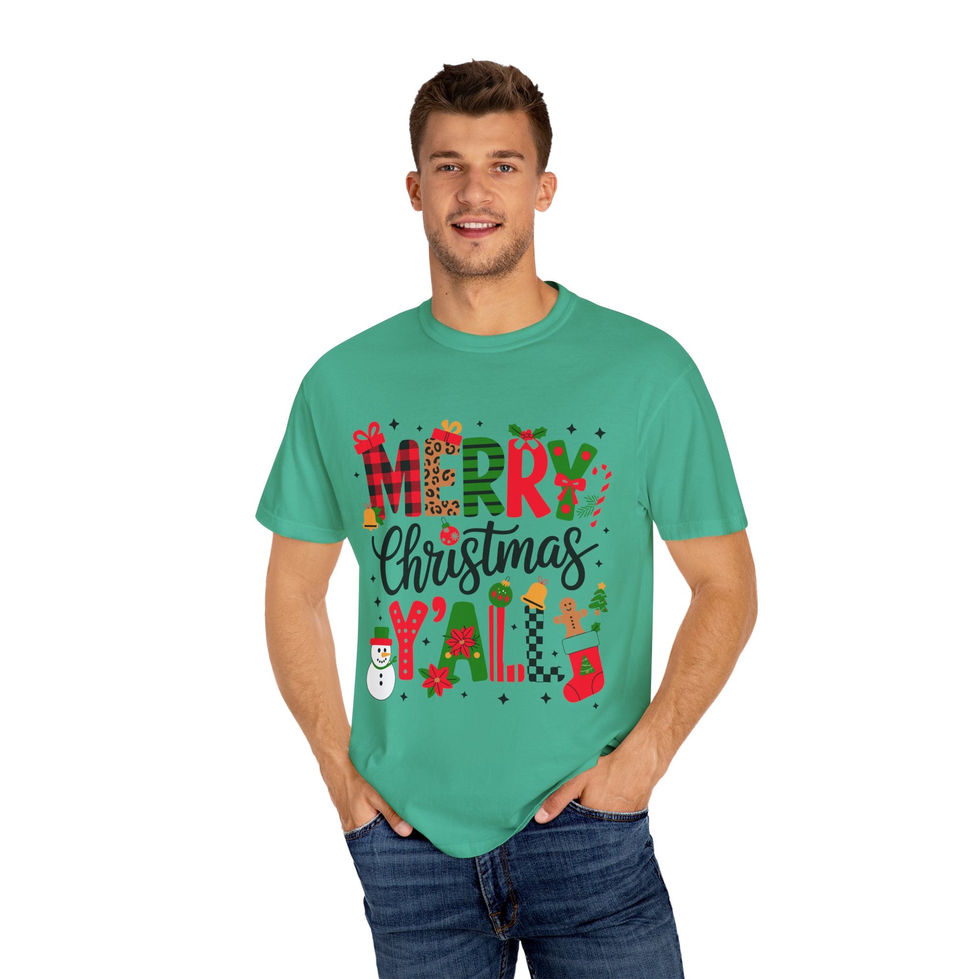 Merry Christmas Y'all T-shirt, Unisex Holiday Tee