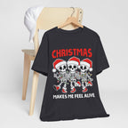 Skeleton Christmas Tee, Holiday Shirt, Unisex Christmas T-Shirt, Fun Winter Apparel, Party Outfit.