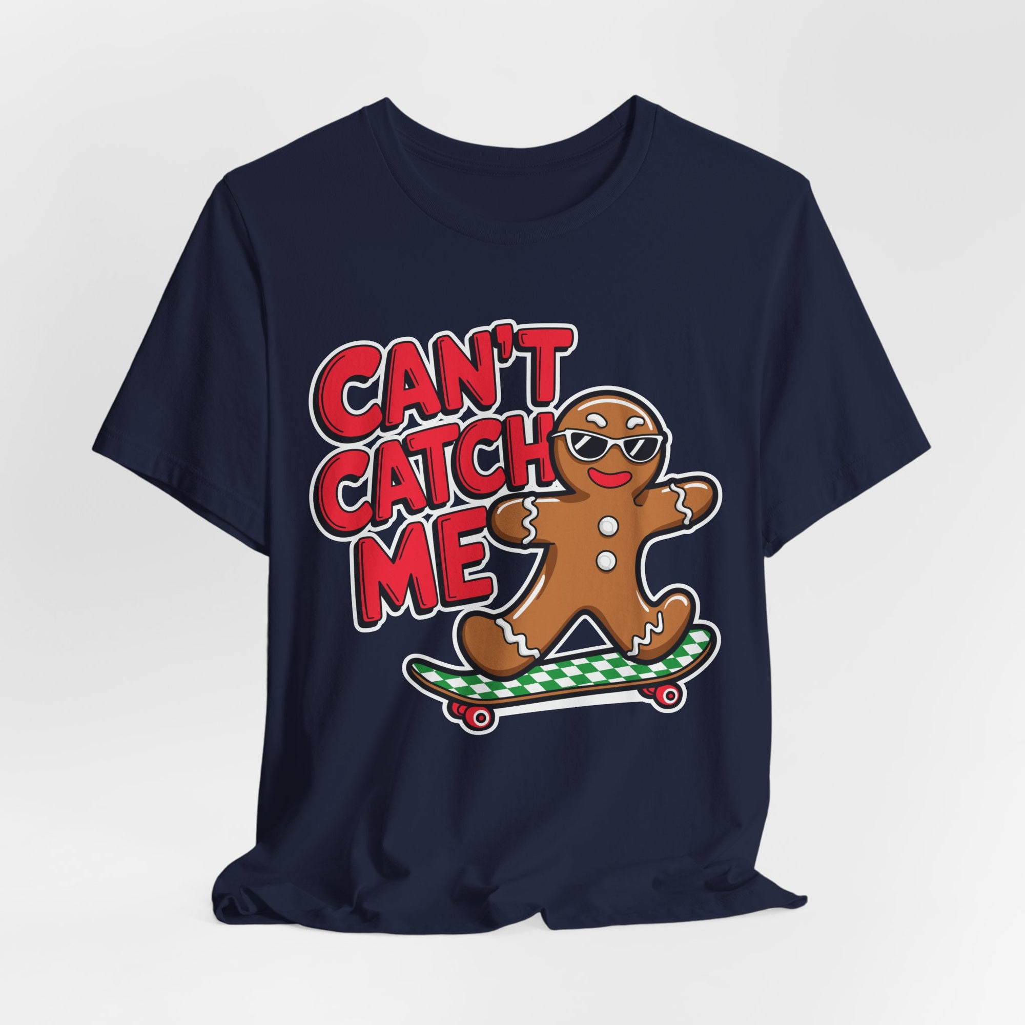 Gingerbread Skateboard Tee, Funny Holiday T-Shirt, Unisex Christmas Gift