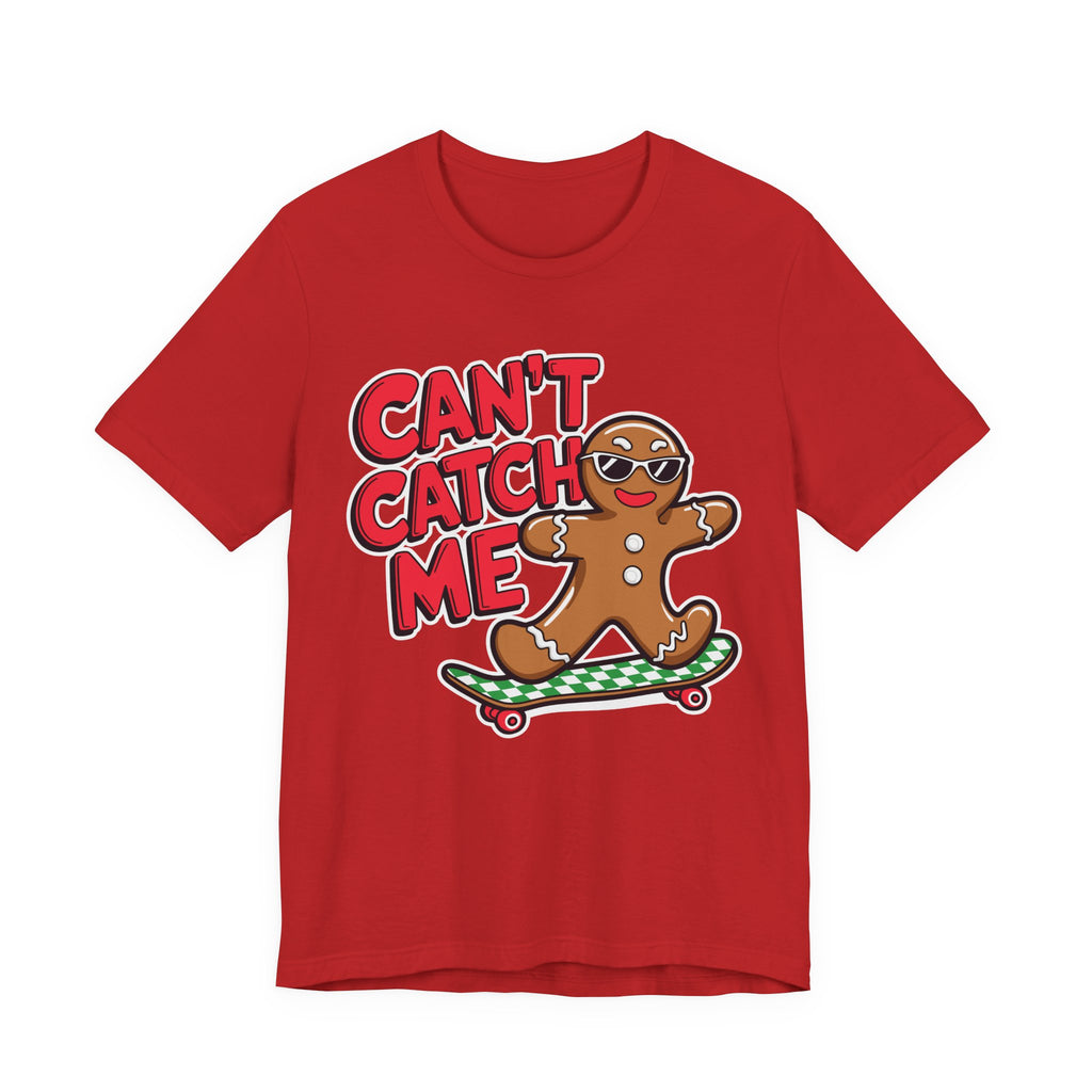 Gingerbread Skateboard Tee, Funny Holiday T-Shirt, Unisex Christmas Gift