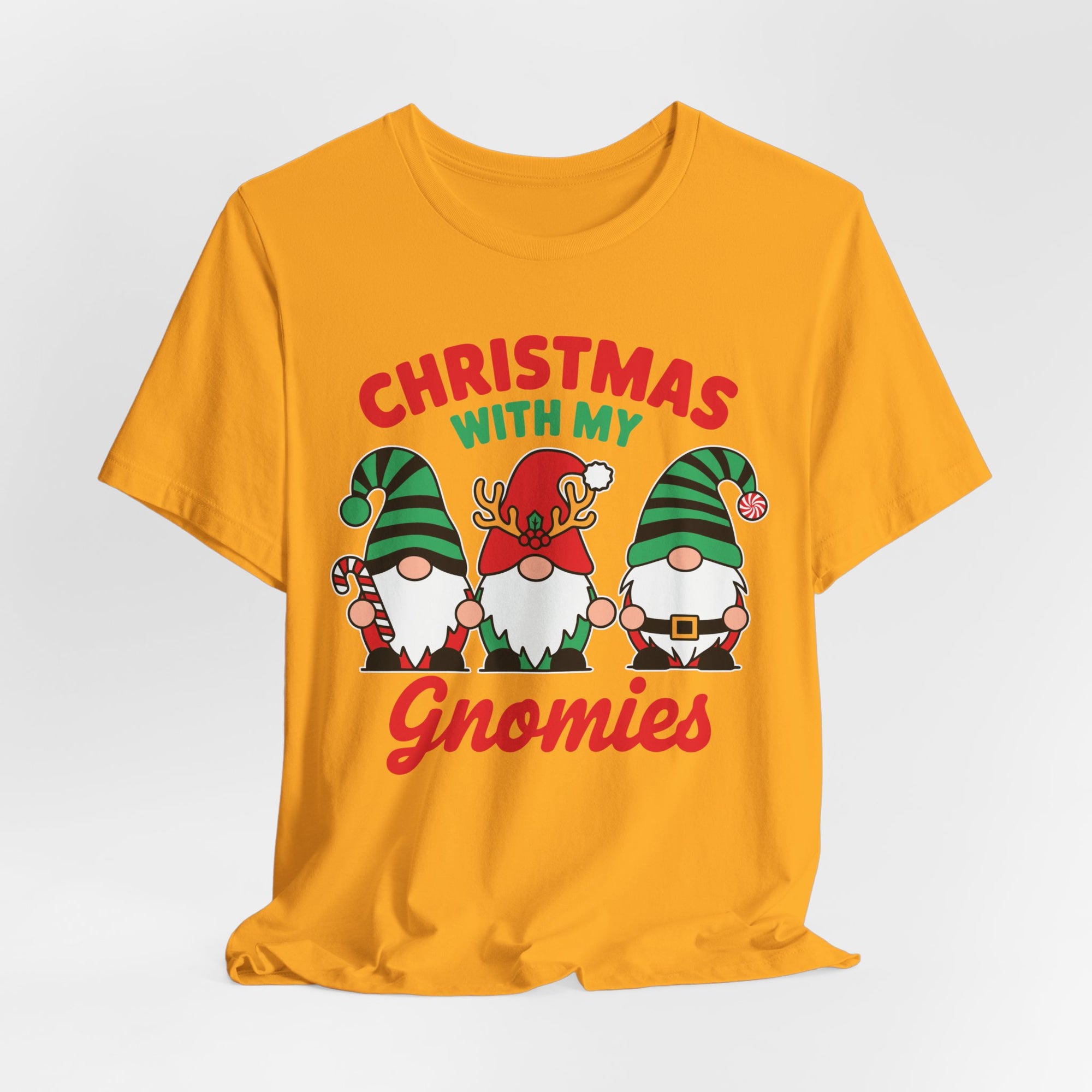 Christmas with My Gnomies Unisex Tee, Holiday Shirt, Christmas Gift, Gnome Tee, Festive Apparel, Cute Christmas T-Shirt