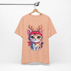 Cute Cat Holiday Tee Shirt, Unisex Cat Lover Gift, Christmas T-Shirt, Animal Graphic Tee, Fun Holiday Apparel