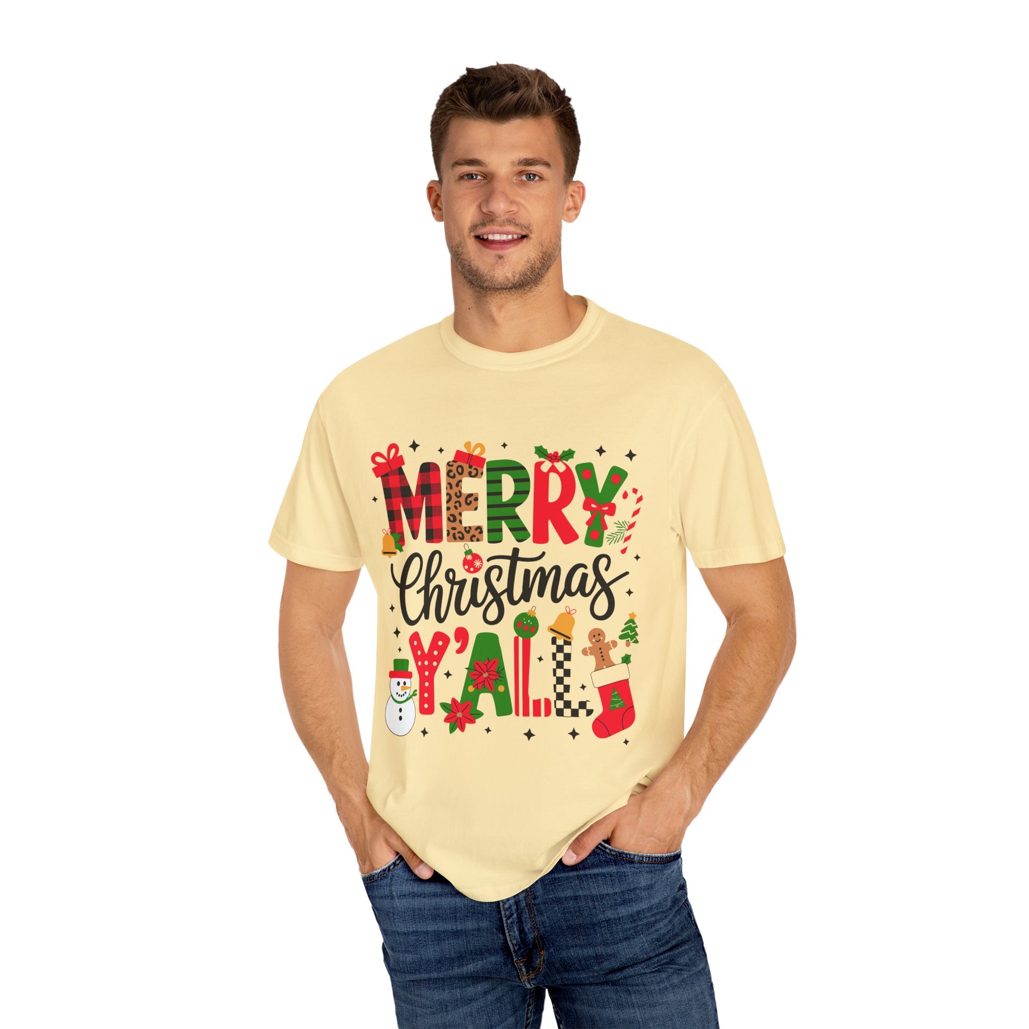Merry Christmas Y'all T-shirt, Unisex Holiday Tee