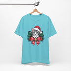 Festive Cat Christmas Tee, Cat Lover Gift, Holiday Shirt, Unisex T-Shirt