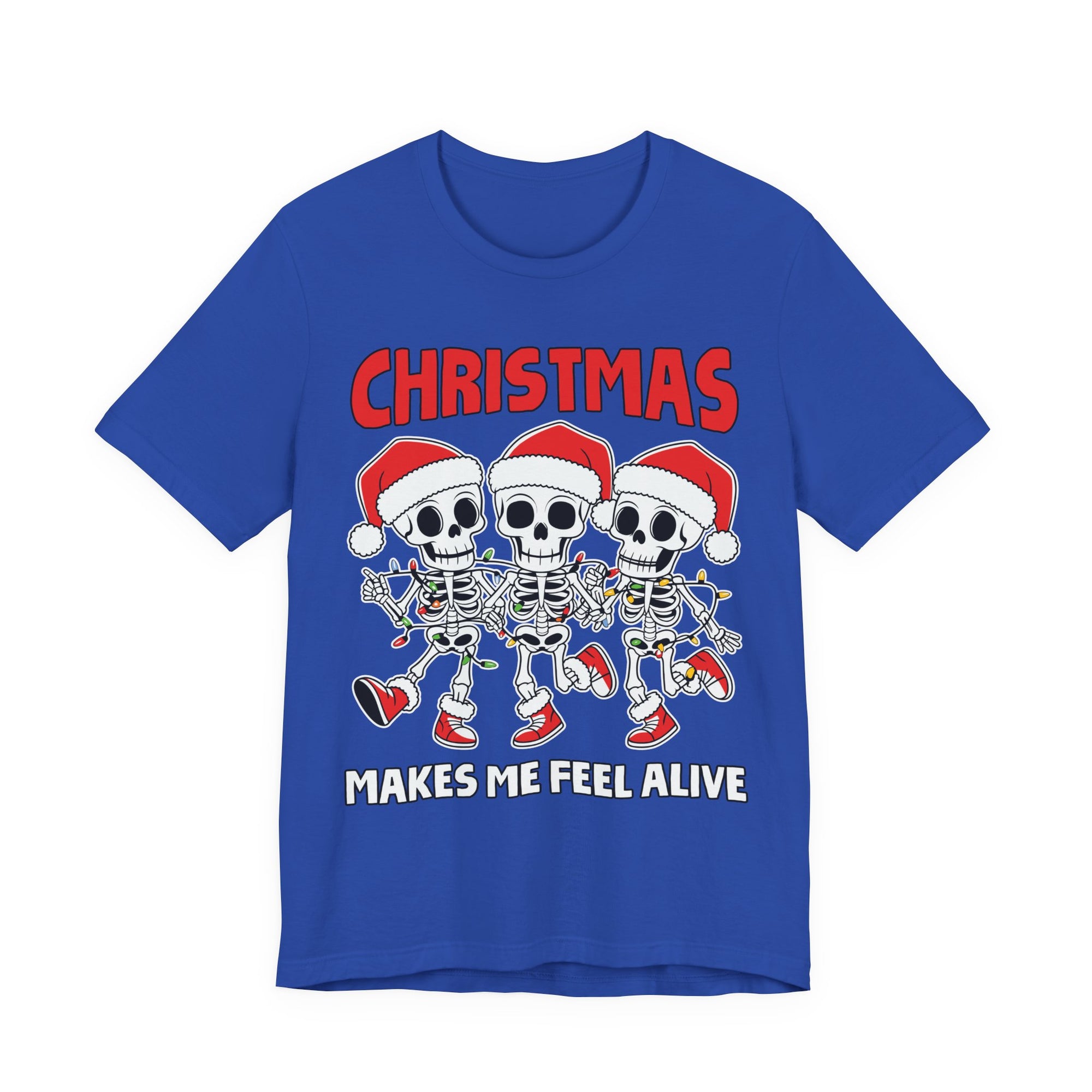 Skeleton Christmas Tee, Holiday Shirt, Unisex Christmas T-Shirt, Fun Winter Apparel, Party Outfit.