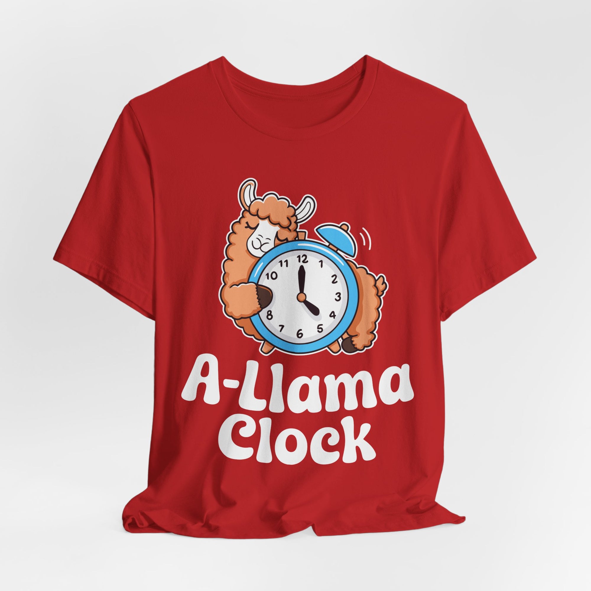 A‑Llama Clock Cute Graphic Tee — Funny Llama Alarm Clock T-Shirt