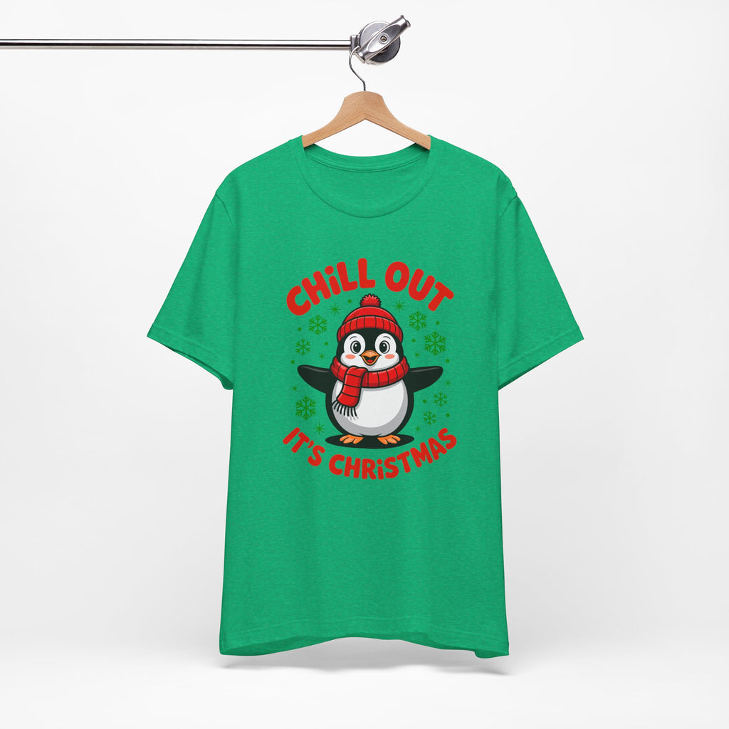 Christmas Penguin Tee | Chill Out It's Christmas, Unisex Holiday Shirt, Winter Apparel, Festive Gift, Cozy Christmas Tee