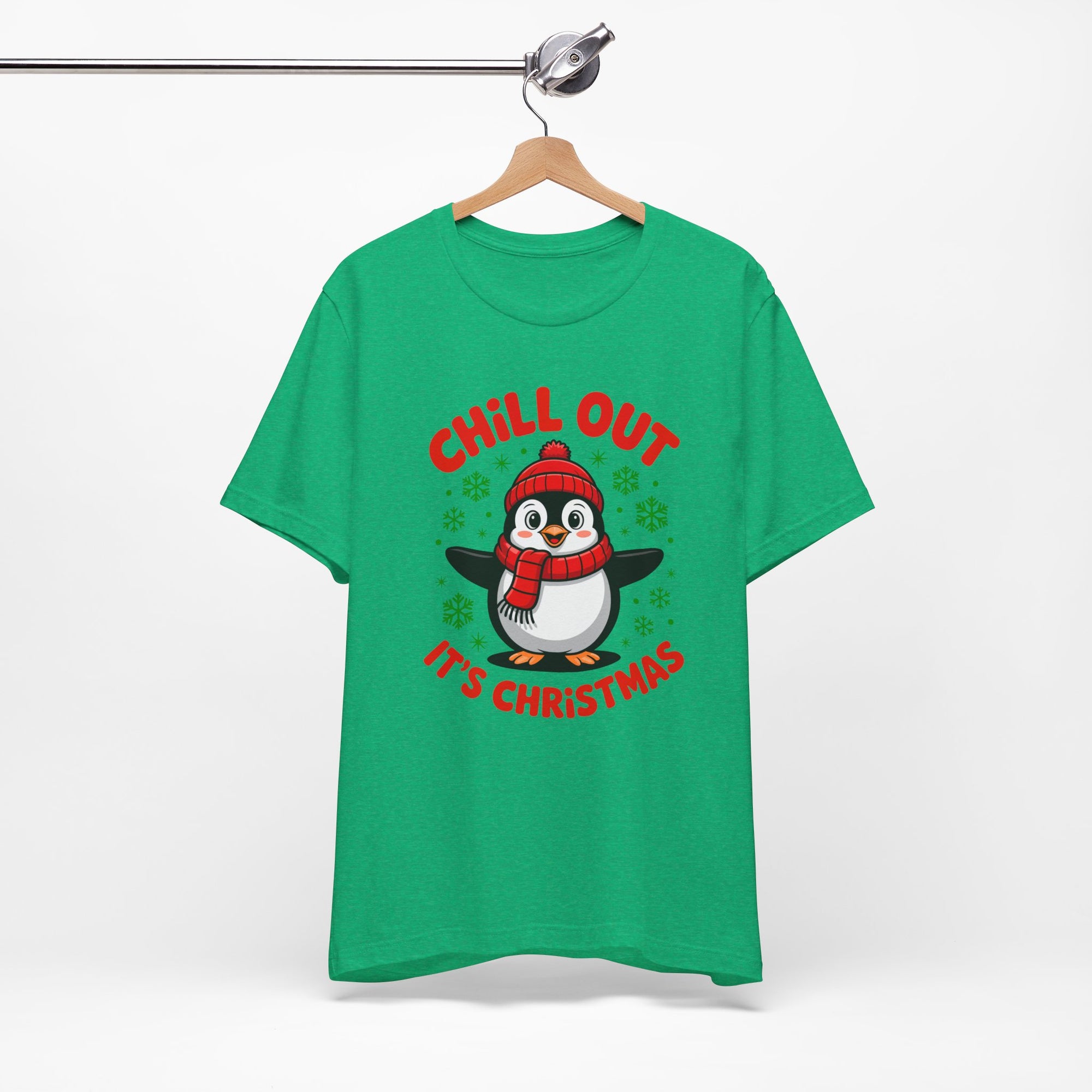 Christmas Penguin Tee | Chill Out It's Christmas, Unisex Holiday Shirt, Winter Apparel, Festive Gift, Cozy Christmas Tee