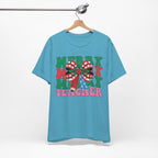 Merry Teacher T-Shirt | Cute Holiday Tee for Educators, Christmas Gift, Teacher Appreciation, Casual Wear, Festive Apparel