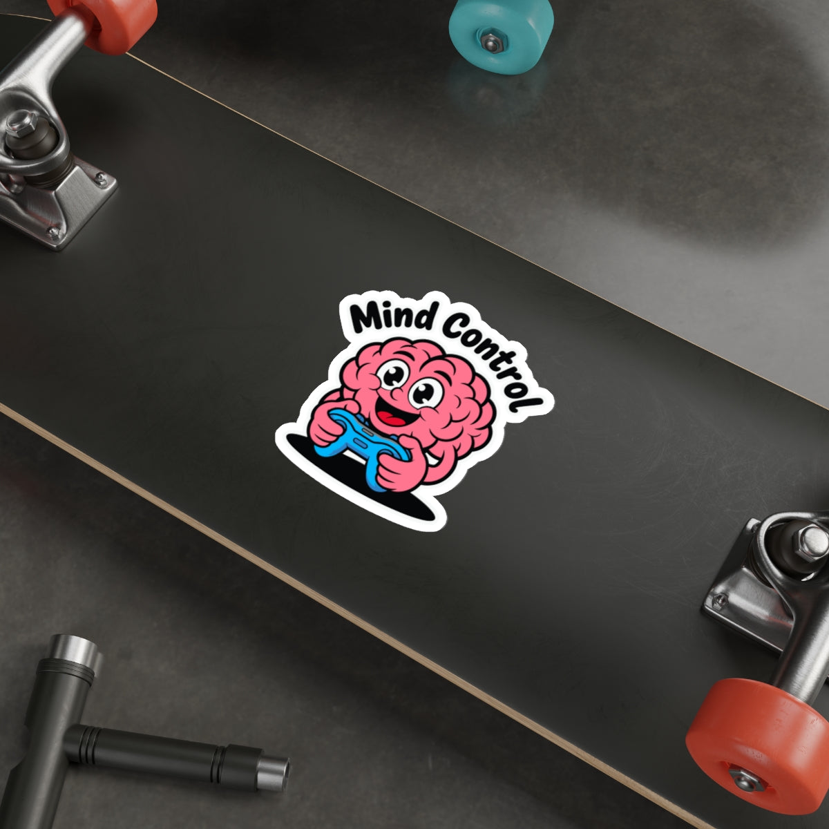 Fun Mind Control Die-Cut Stickers, Gaming Decor, Laptop Stickers, Brain Art, Funny Gift for Gamers, Unique Stickers for Kids