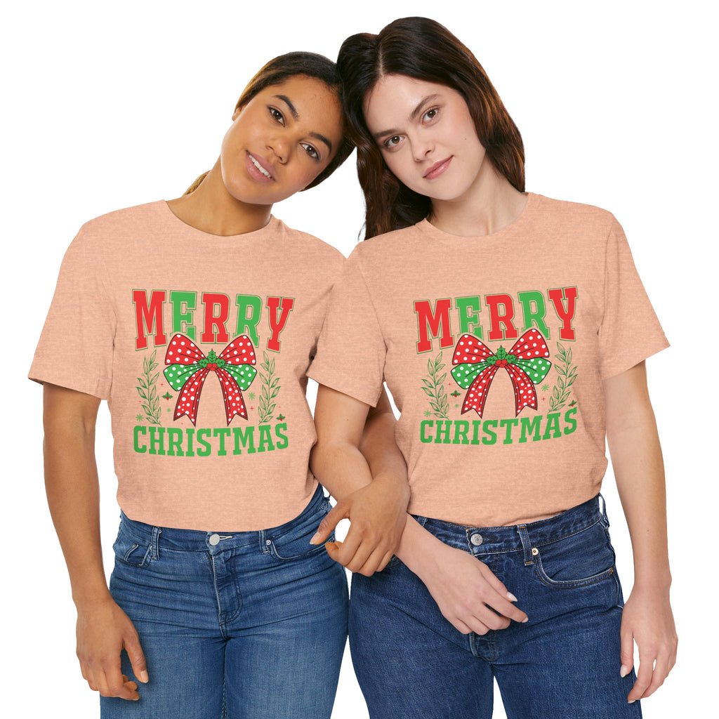 Merry Christmas Unisex Short Sleeve Tee, Holiday Shirt, Christmas Gift, Casual Wear, Family Matching Outfits