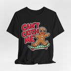 Gingerbread Skateboard Tee, Funny Holiday T-Shirt, Unisex Christmas Gift