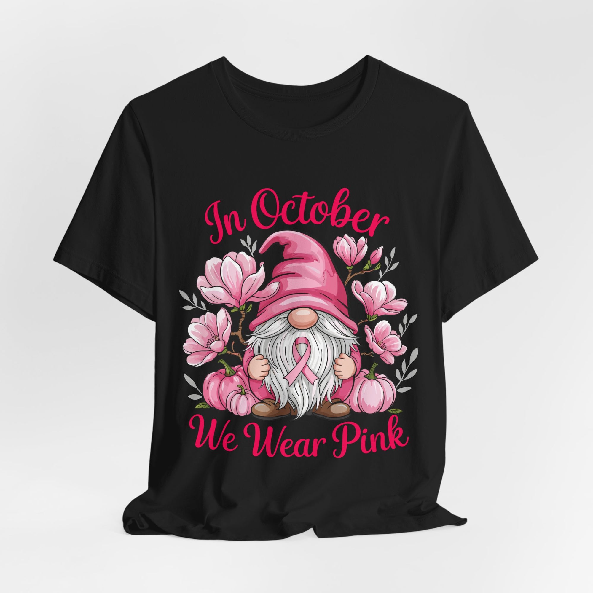 Breast Cancer Awareness Tee, Inspirational Gnome Shirt, October Activism Top, Unisex Casual Wear, Gift for Her, Comfort Tee, Support Pink