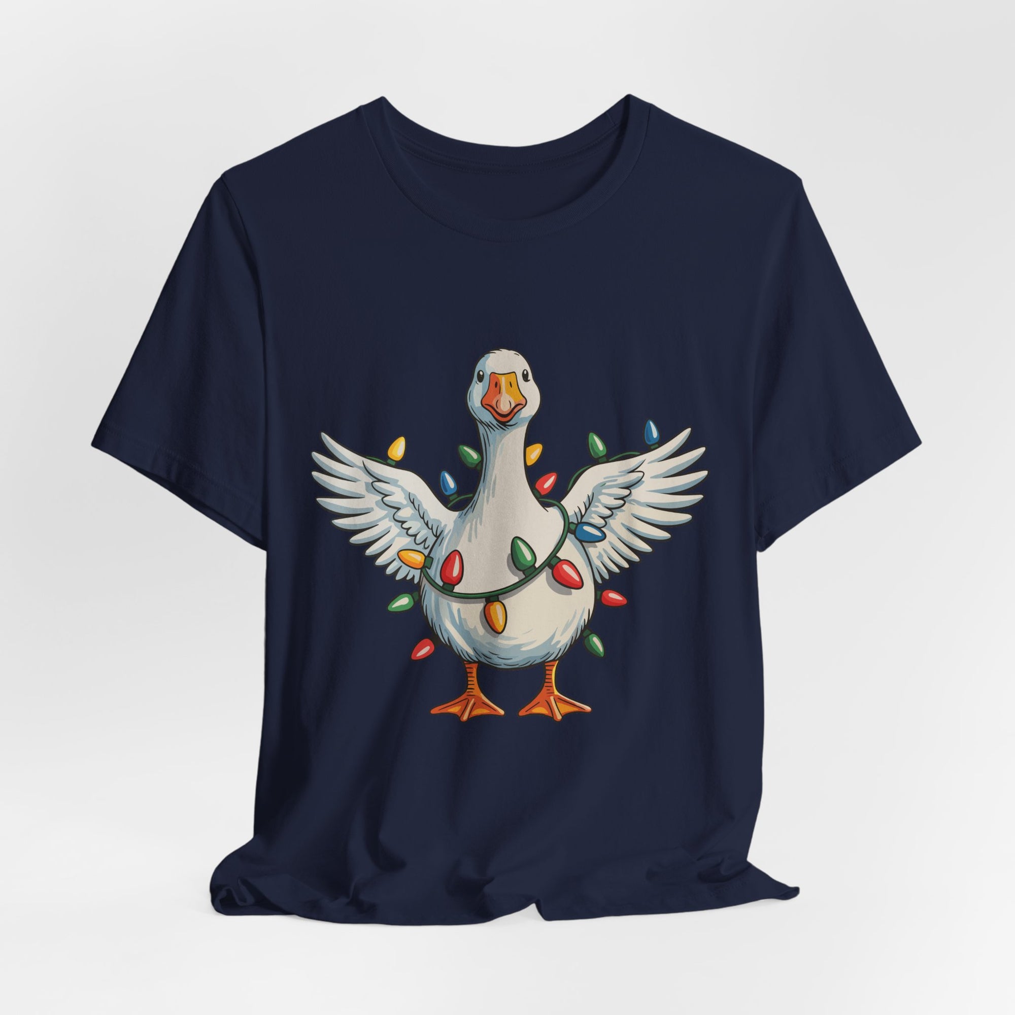 Festive Goose Holiday Graphic Tee – Cute Christmas Shirt